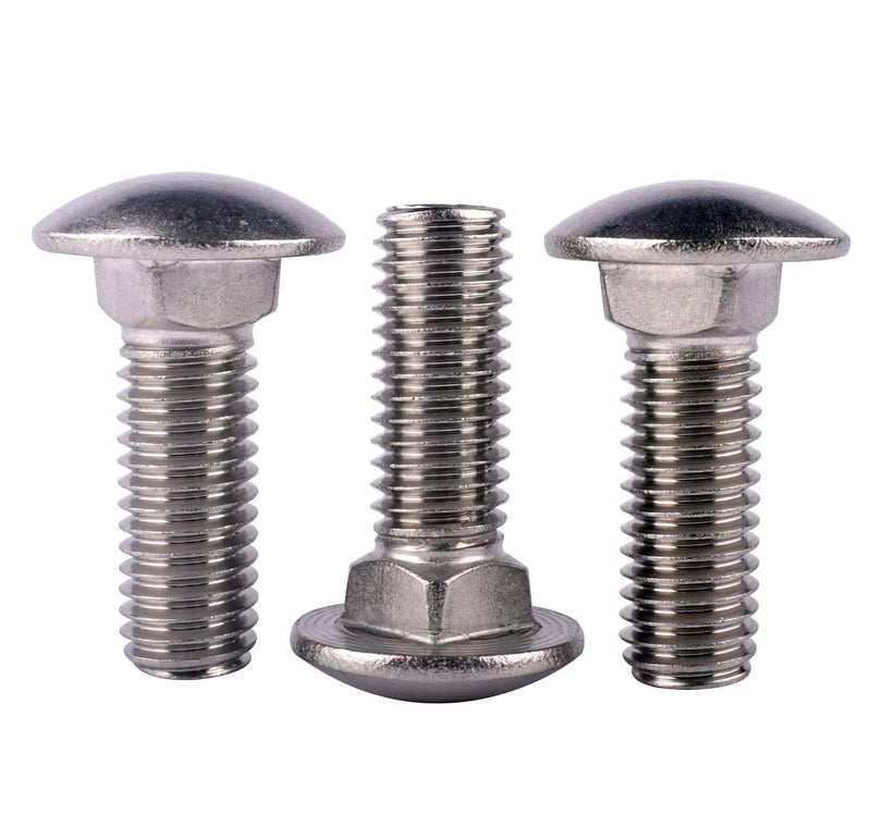 KOSJETHAS Store 5/16-18 x 1-1/4" Carriage Bolts Screws, Round Head Square Neck, 304 Stainless Steel 18-8, UNC Coarse Fully Thread, Quantity 10Pcs - Image 2